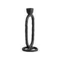Black candle holder on a white background