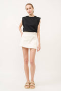 Denim Wrap Skirt in White