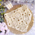 Solid Color Hollow Out Knit Triangle Headscarf MK2BLK6W6HHS19: Black