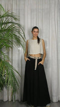 Cropped Linen Blouse in Oatmeal