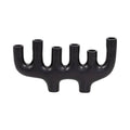 Black metal arch-shaped object on a white background
