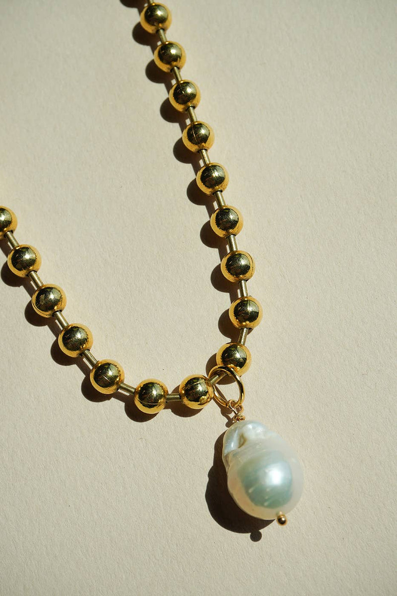 Baroque ball chain necklace