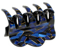 French Amie Crown Wave Small 2.5” Cellulose Handmade Interlocking Hair Claw: Silver Onyx Grey