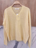 V-neck Pullover in Cashmere, Wool & Silk: Darth Gray / One size