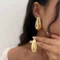 HIGH-GRADE STAINLESS STEEL WATER DROP EARRINGS_CWMM3195: Silver / (OS) 1