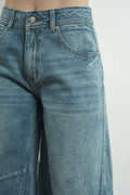 MAP3098 DENIM BERMUDA SHORTS WITH YOKE SEAM: CREAM / M