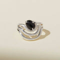 Sway Ring- Sterling Silver - onyx: 6