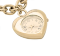 Watch Necklace- Steel Chain , Heart Shaped, Really Works: Silver