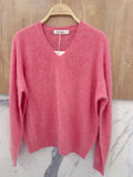 V-neck Pullover in Cashmere, Wool & Silk: Darth Gray / One size