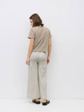 The Cooper Top | Striped T-Shirt Contrast with Neck Band: BROWN/WHITE / SMALL
