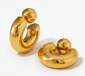 Puffy Thea O Hoop Earring Stainless steel: Silver