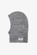 Gray knitted balaclava with 'Arctic Fox' label on a white background