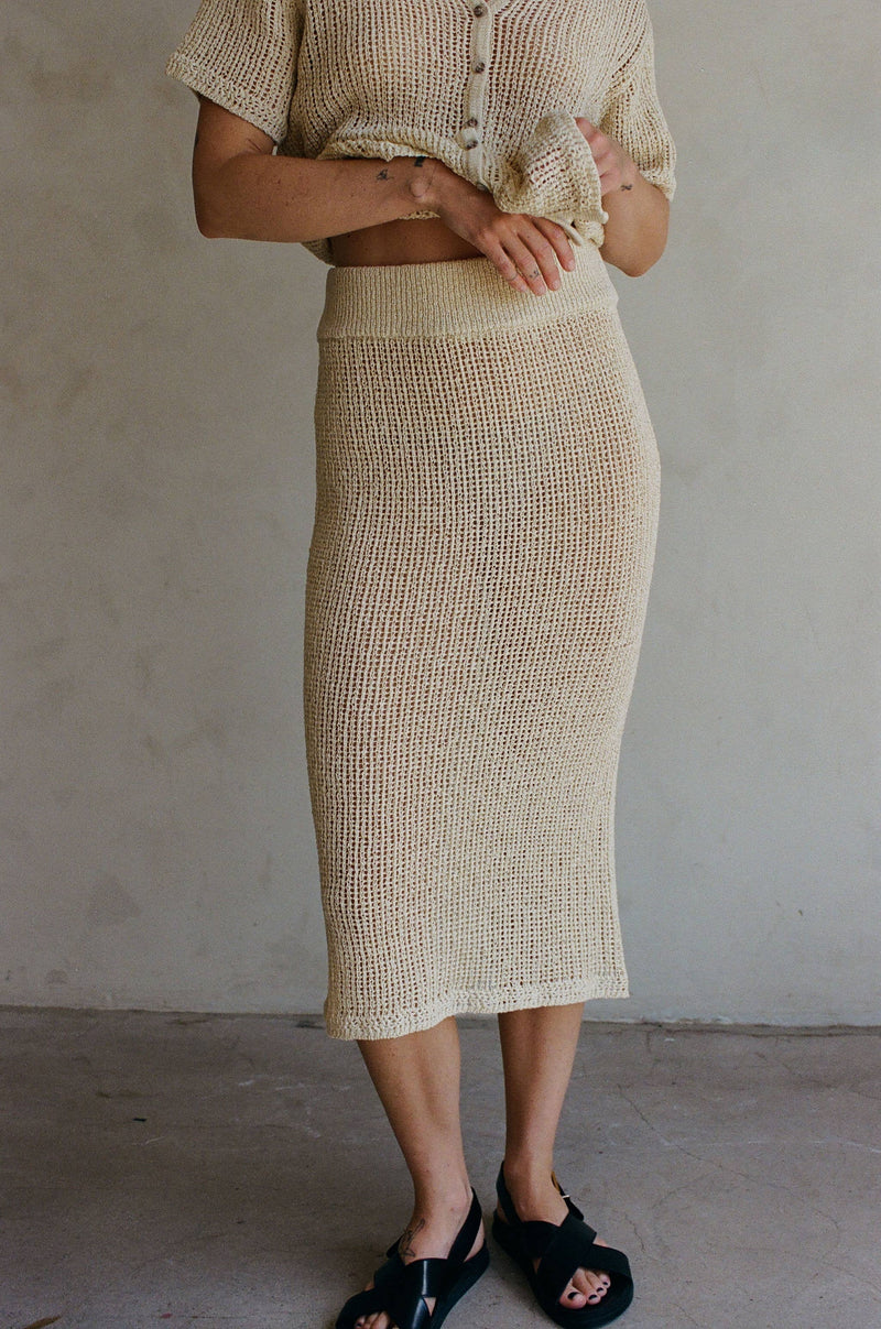 Knitted Cotton Maxi Skirt