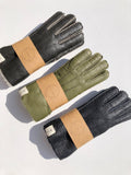 SHEARLING GLOVE: Olive / M/L