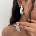 HIGH-GRADE STAINLESS STEEL WATER DROP EARRINGS_CWMM3195: Silver / (OS) 1