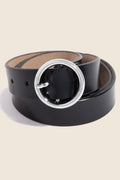 Round Ring Buckle Leather Belt