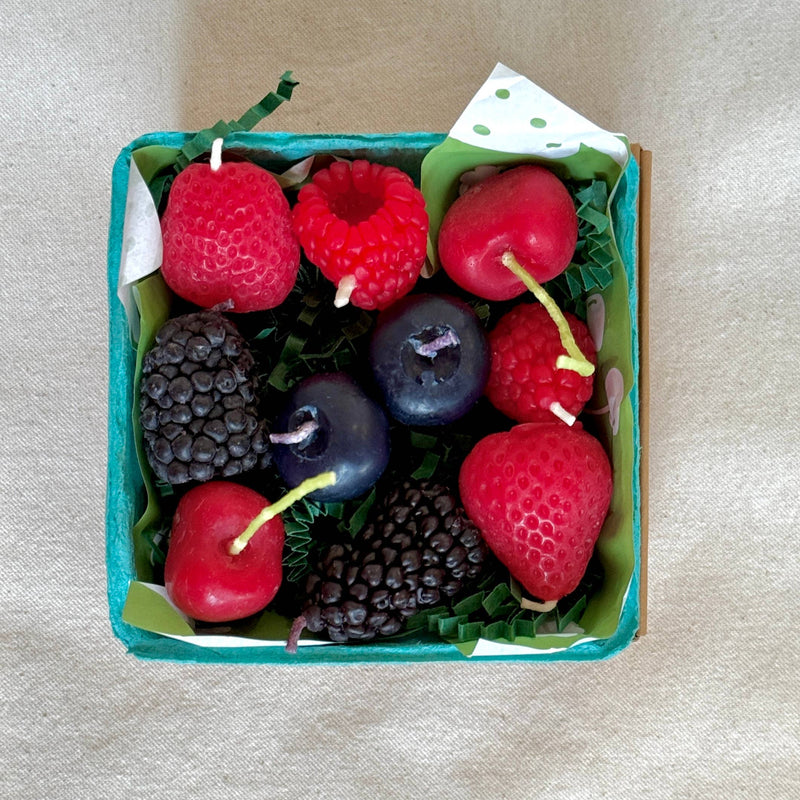 Mixed Berry Beeswax Birthday Candles: 10
