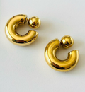 Puffy Thea O Hoop Earring Stainless steel: Silver