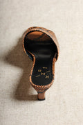 Vivian Snake-Embossed Leather Mules with Kitten Heel