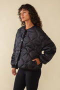 Nubi Black Boxy Quilted Jacket