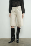 MAP3098 DENIM BERMUDA SHORTS WITH YOKE SEAM: CREAM / M