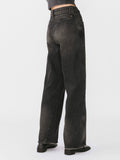 Black Vintage Style Straight Leg Denim Jeans