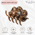 French Amie Crown Wave Small 2.5” Cellulose Handmade Interlocking Hair Claw: Silver Onyx Grey