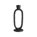 Black candle holder on a white background