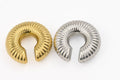 Oversized Chunky Ear Cuffs - Bold Stainless Steel Ear Cuffs: Yellow Gold / Plain