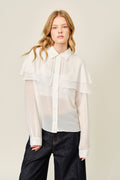 Capelet Layered Sheer Blouse