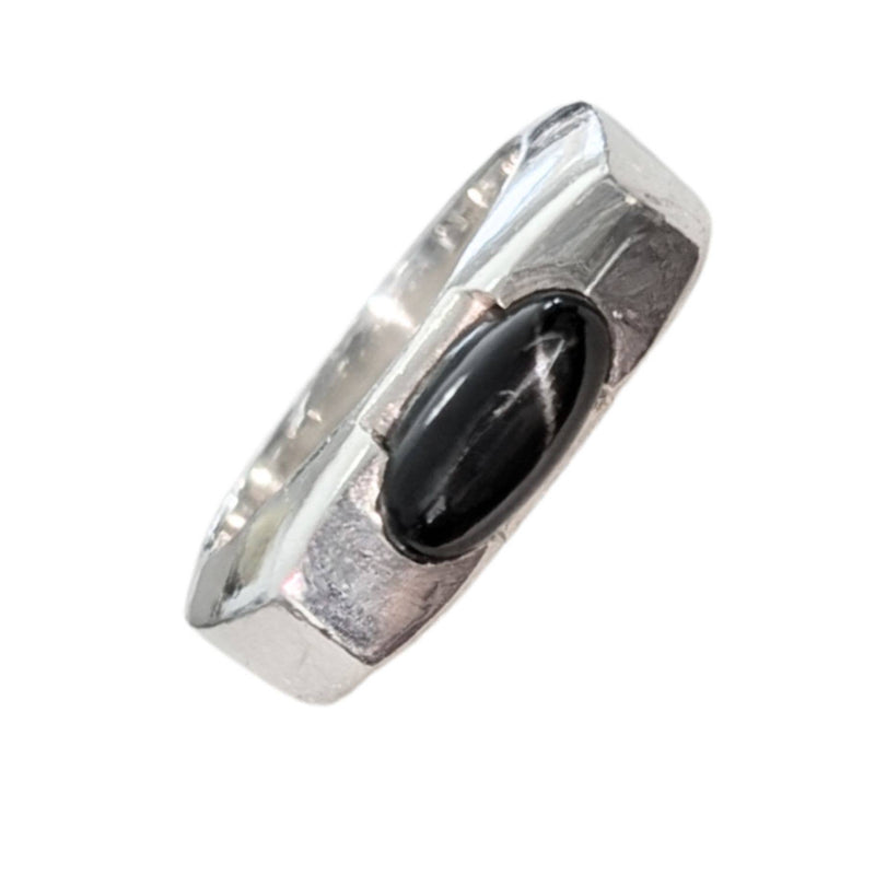 SALE Black Star Sterling Silver Ring: 8