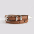 Simple Elegant Slim Leather Belt MK2LEEP6W6JBT91: Black