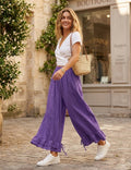 4029 WIDE COTTON PANTS WITH EYELET EMBROIDERY: VIOLA