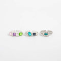 Chic Colorful Diamonds Open Toe Ring 6W6JRG288: Silver / F
