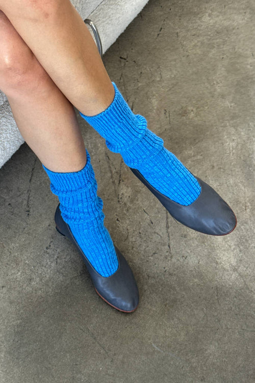 Cottage Varsity Socks in Laguna Blue