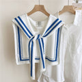 DOUBLE ROW STRIPED FRAME KNITTED SHAWL_CWASC0846: Beige / (OS) 1