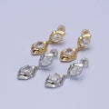 Clear Cubic Zirconia Abstract Dangle Stud Earrings AE1091: Silver