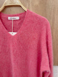 V-neck Pullover in Cashmere, Wool & Silk: Darth Gray / One size