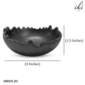 Black Round Torn Edge Textured Bowl