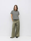 The Cooper Top | Striped T-Shirt Contrast with Neck Band: BROWN/WHITE / SMALL