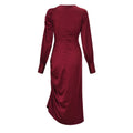 Amelia Asymmetrical Ruche Midi Dress: Wine / Medium