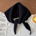 Pure Wool Knit Triangle Scarf Multi-Use_CWOV00279: DARKBLUE / (OS) 1