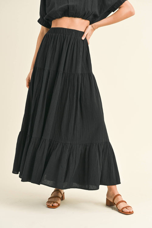 Tiered Skirt in Black
