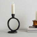 Metal Round Ring Taper Candle Holder - 8 in.
