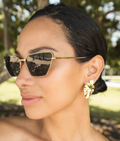 18k Gold Filled Minimalist Wavy Earrings (L391): Gold