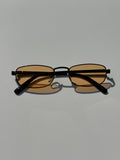 Slim Retro Rectangle Metal Frame Sunglasses