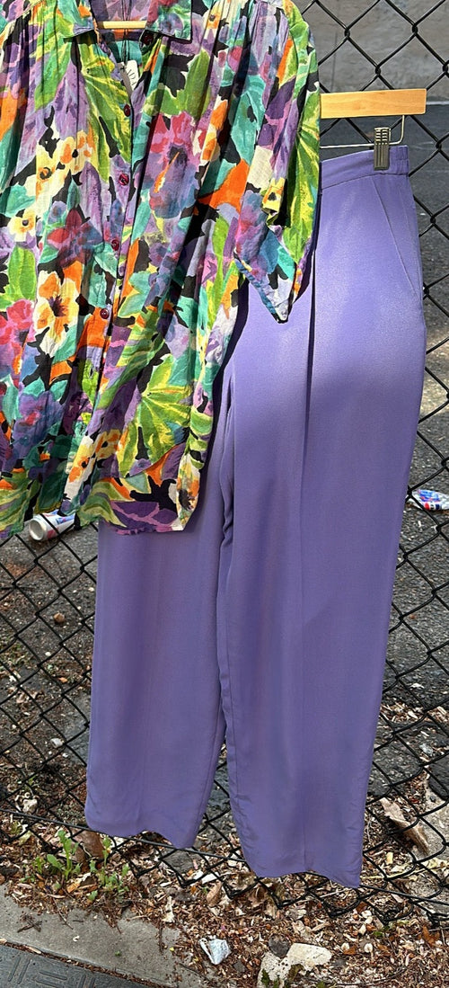 Vintage Silk Purple Trousers