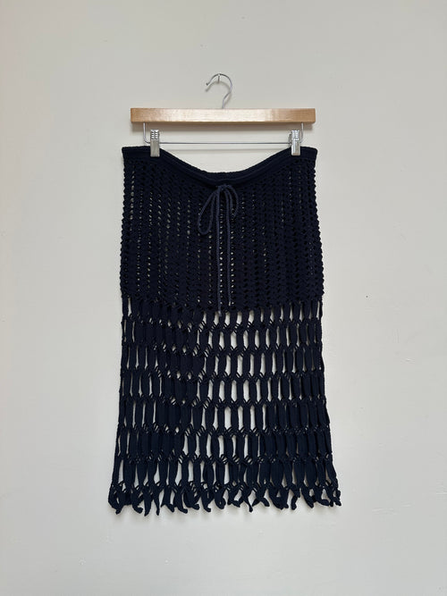 Project knit navy midi skirt