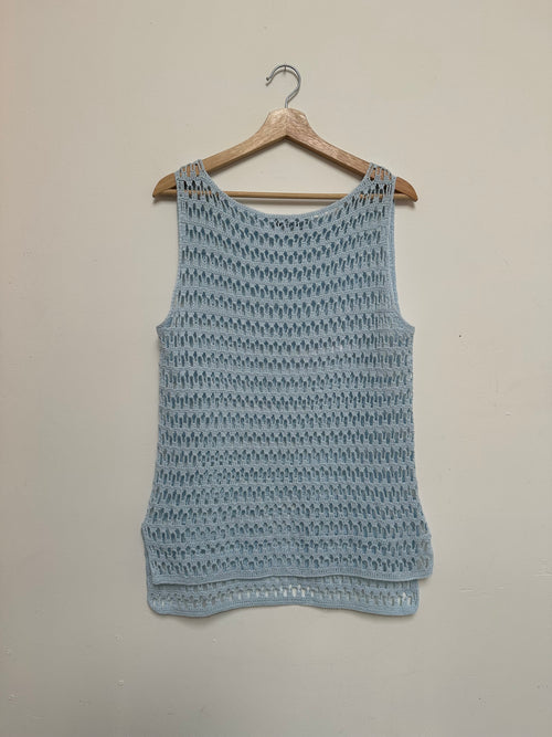 Project knit baby blue tunic top