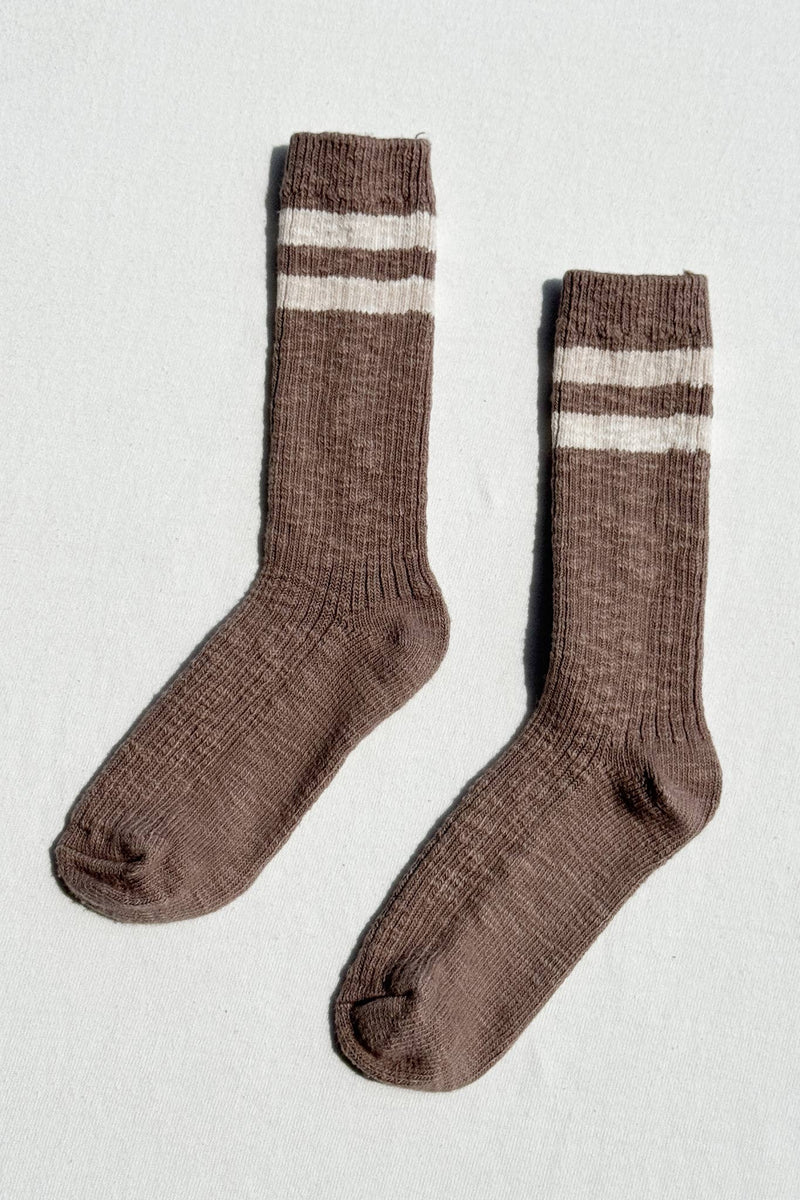 Cottage Varsity Socks in Flax